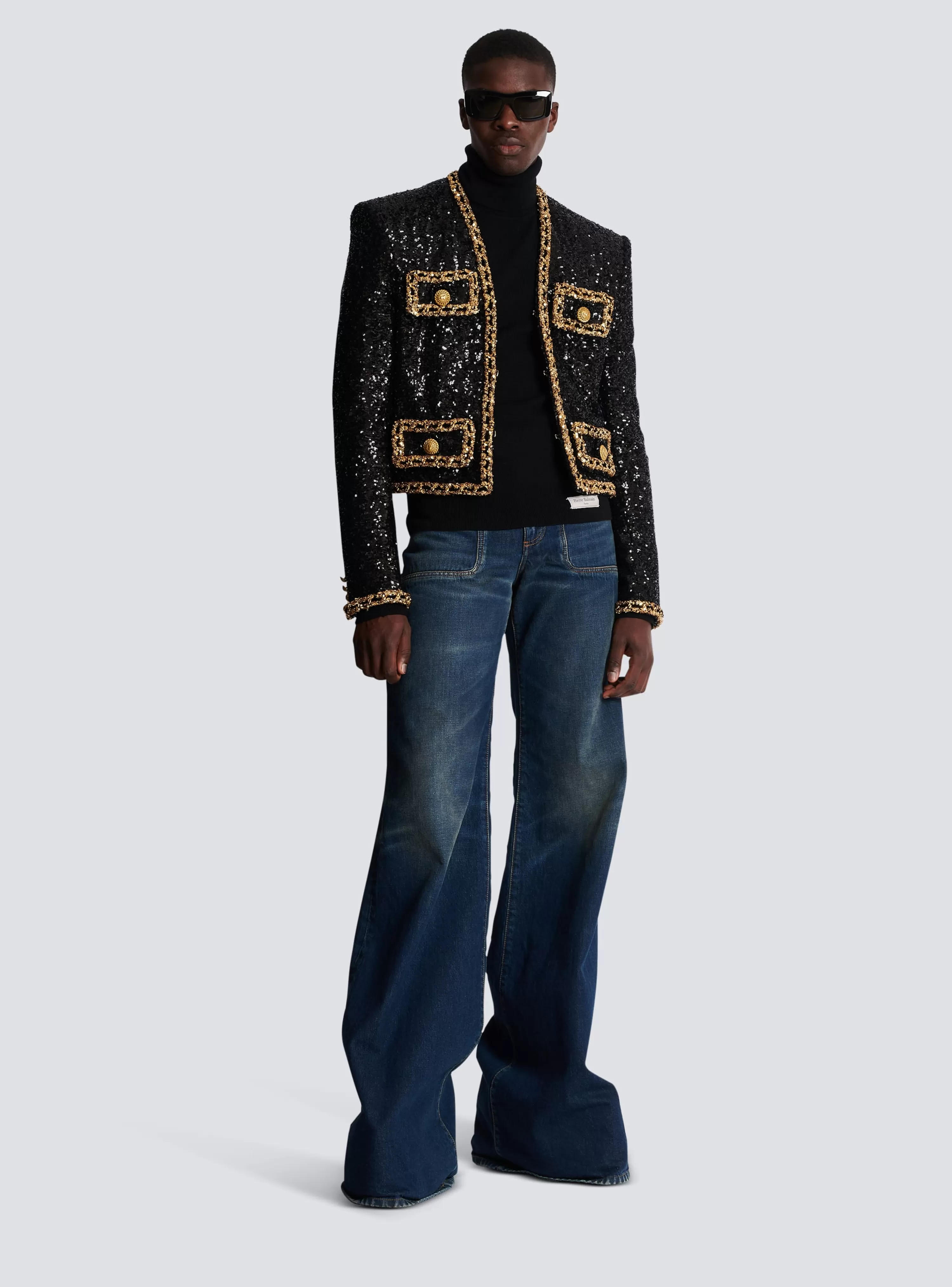 Women Balmain Short Sequin Jacket