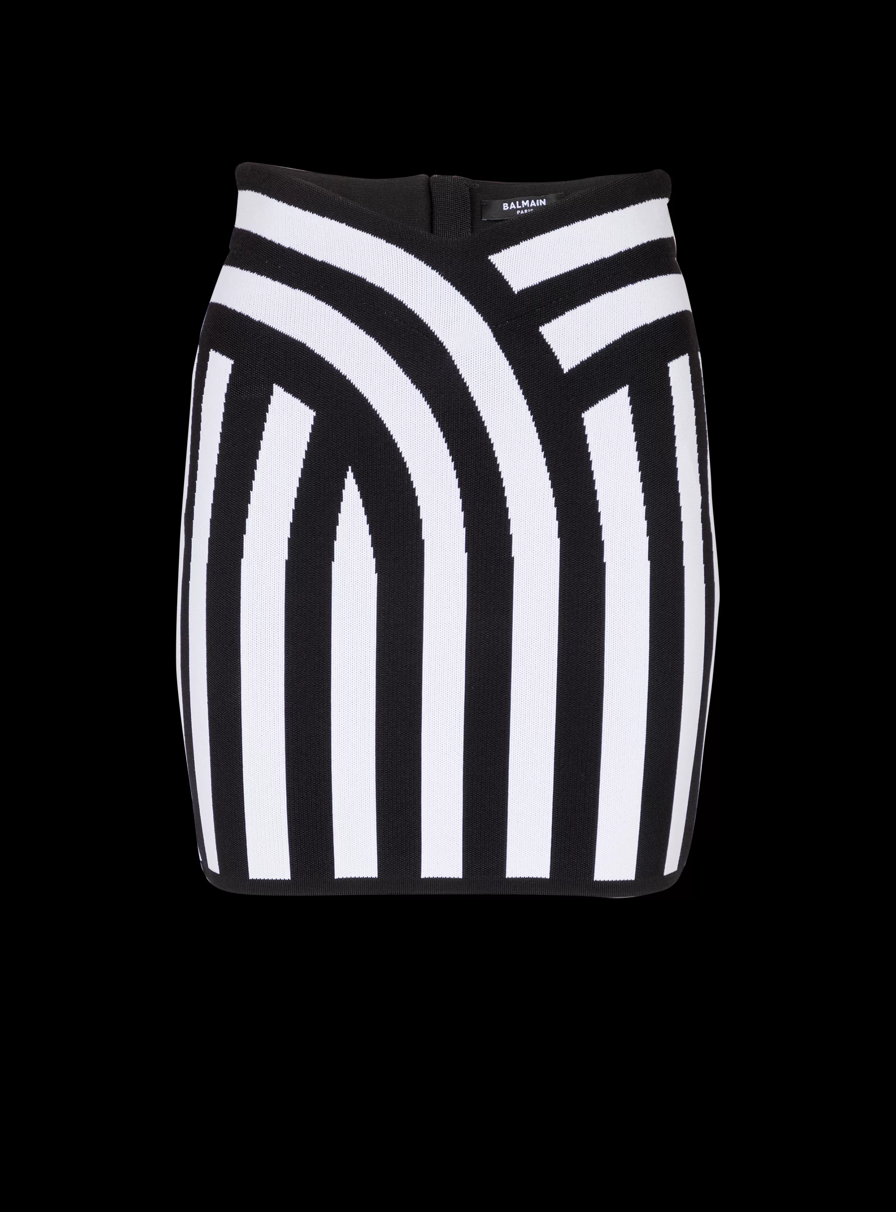 Women Balmain Short Striped Knit Skirt