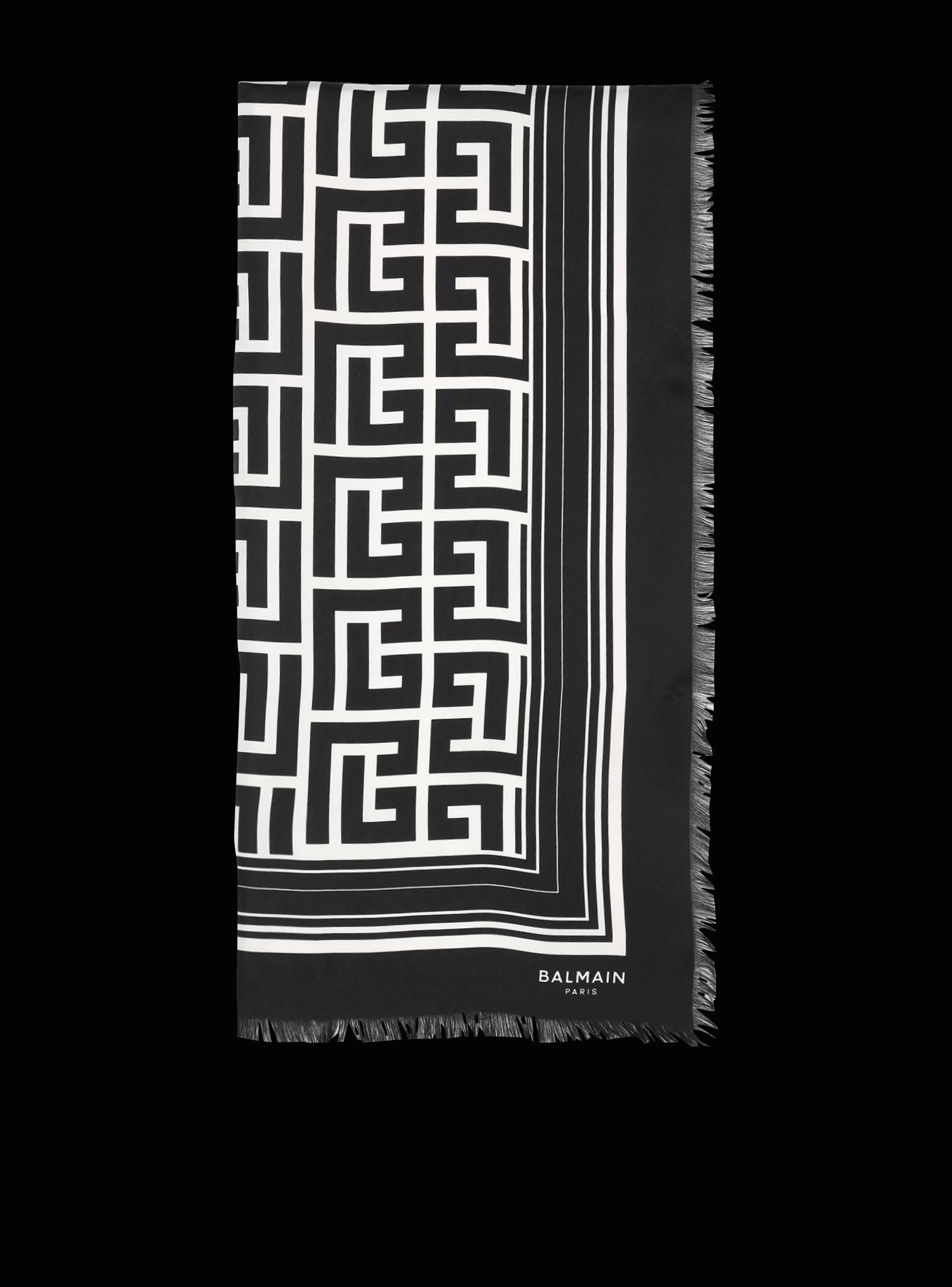 Women Balmain Silk Monogrammed Scarf