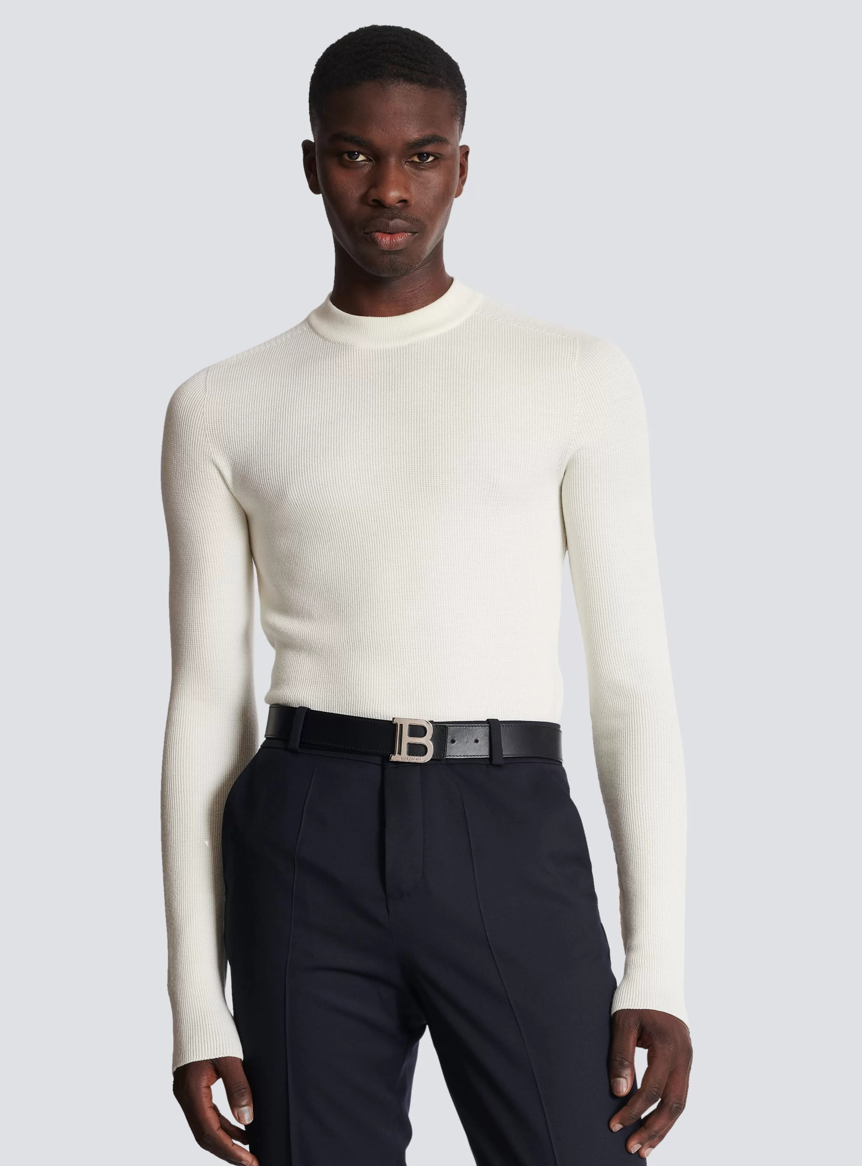 Balmain Smooth Leather B-Belt