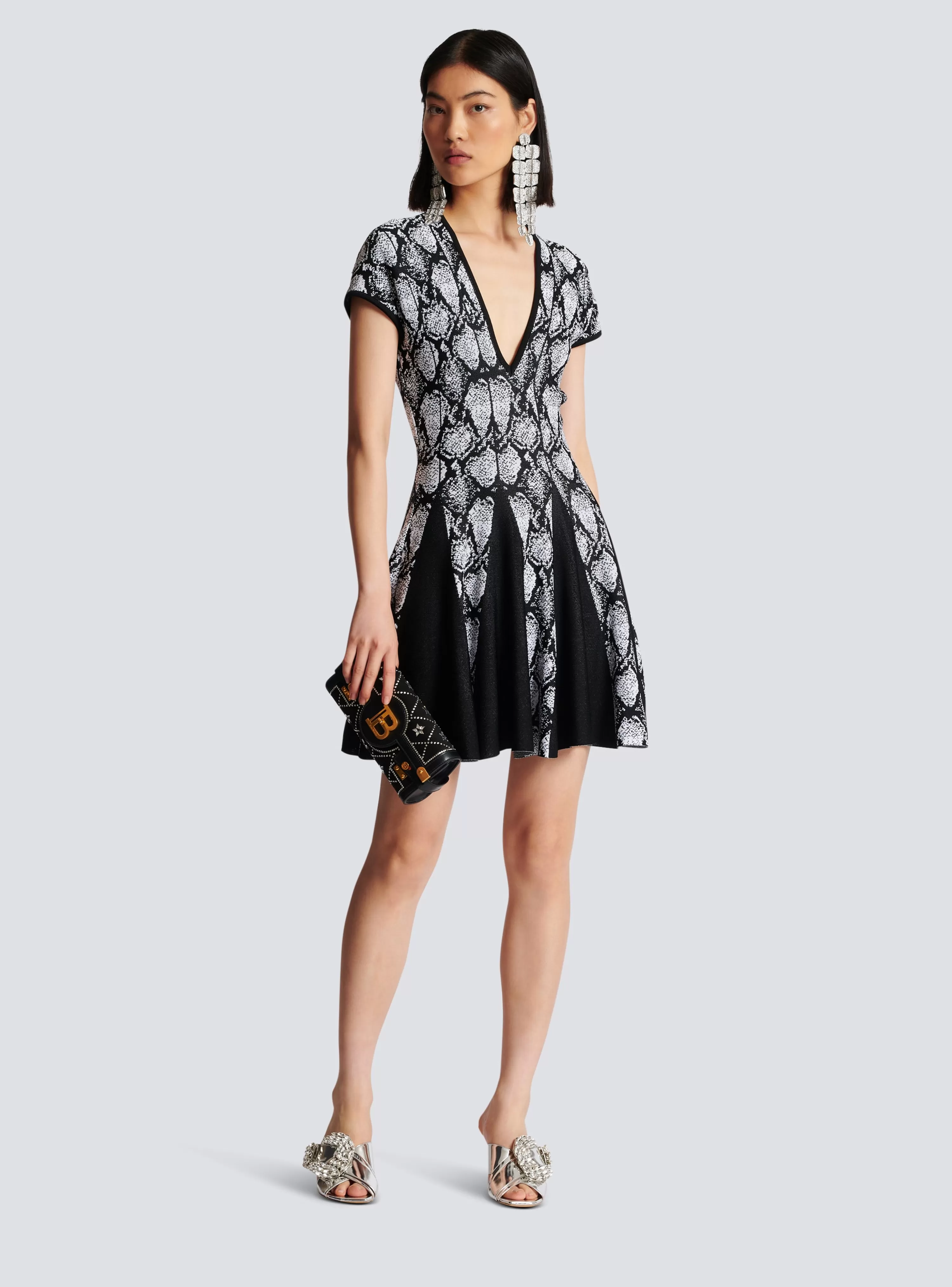 Women Balmain Snakeskin Jacquard Dress