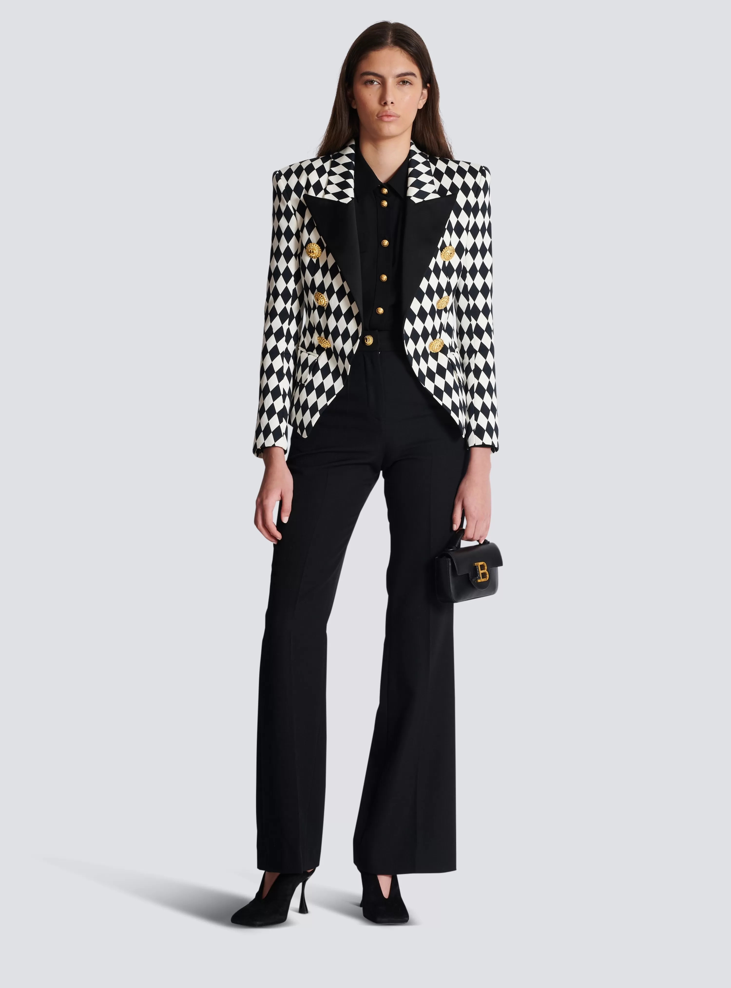 Women Balmain Tailored Grain De Poudre Trousers