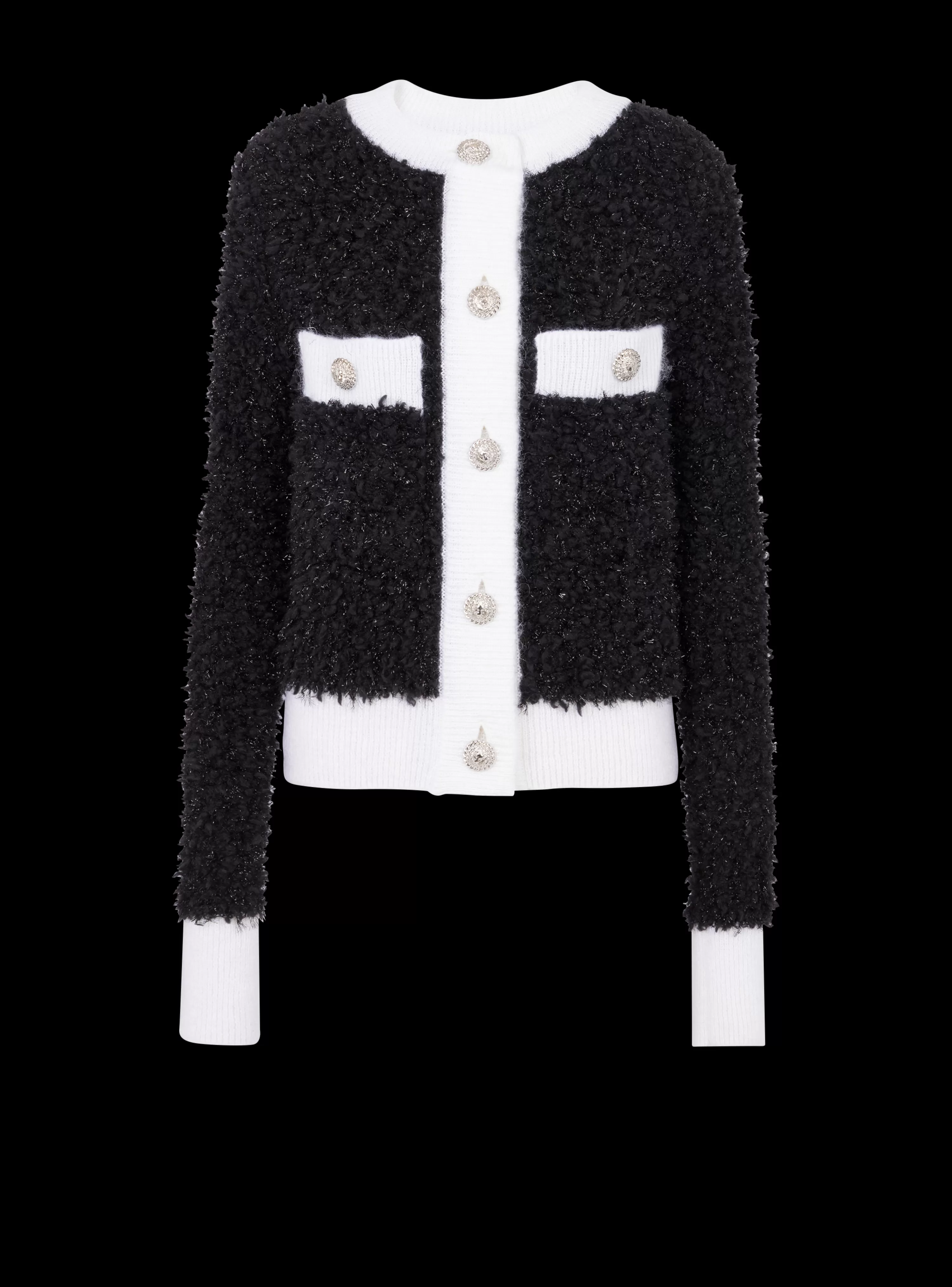 Women Balmain Textured Knit Cardigan