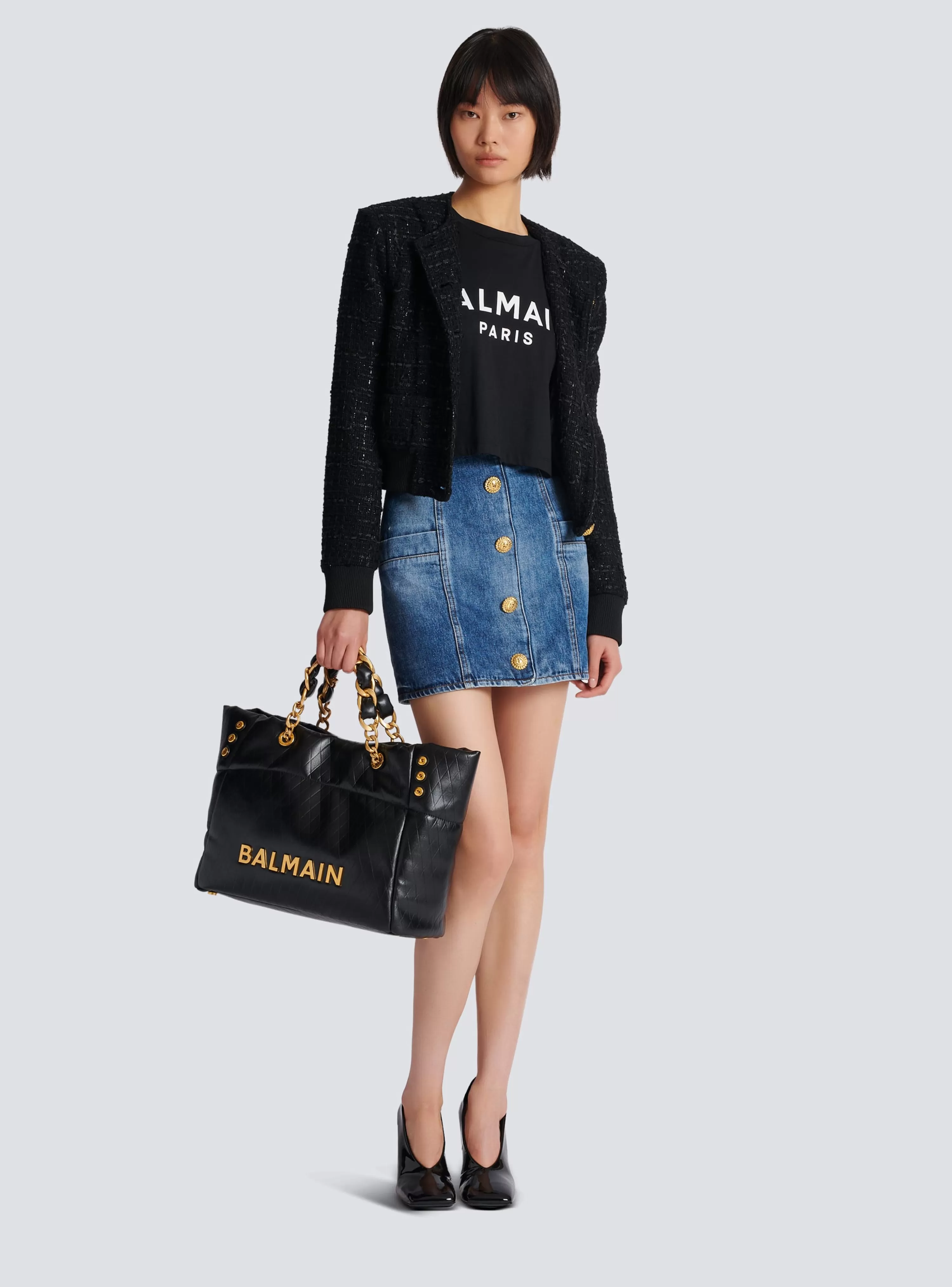 Women Balmain T-shirt With Paris Print