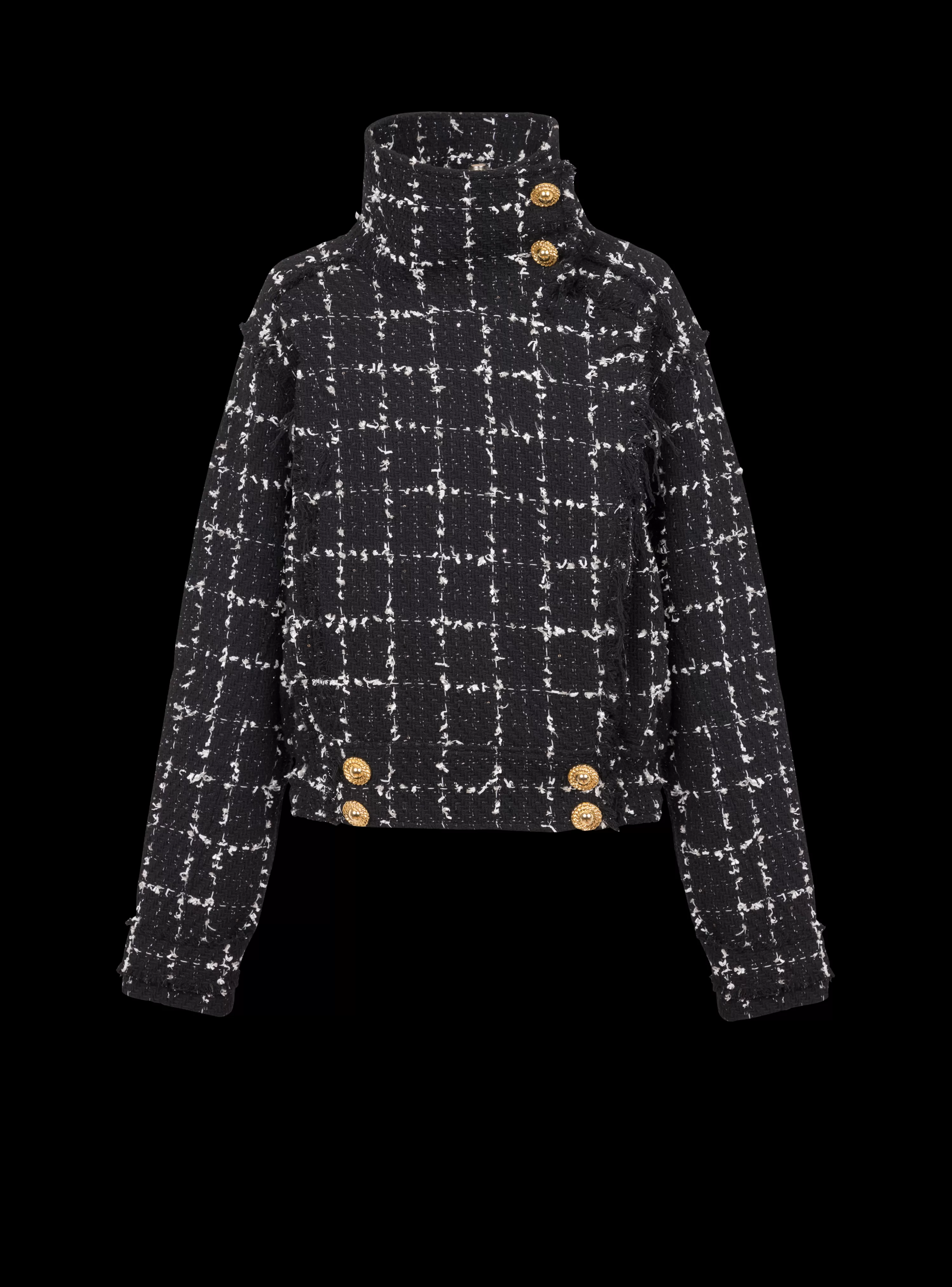 Women Balmain Tweed Bomber Jacket