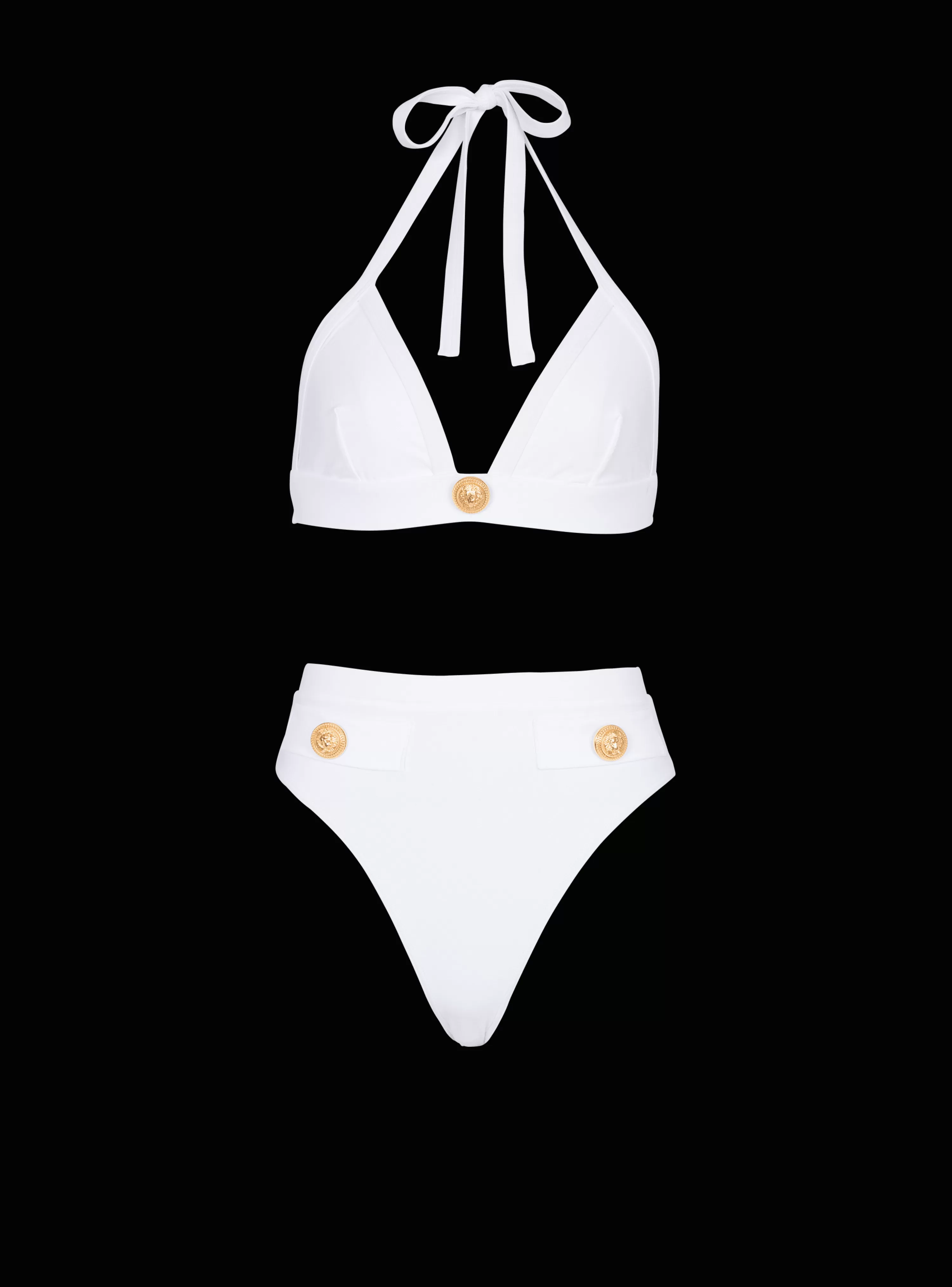 Women Balmain Two-piece Swimming Costume With Buttons