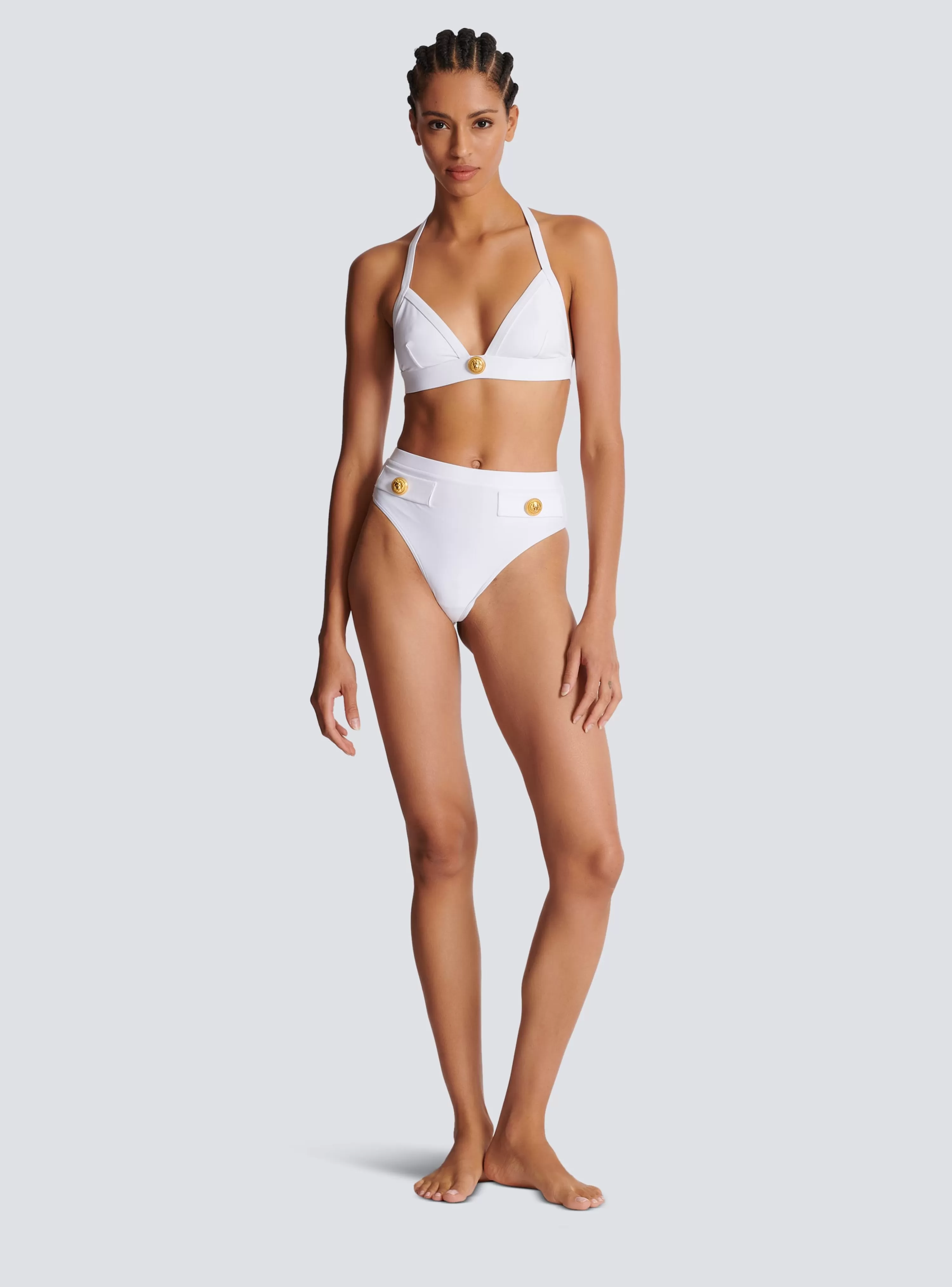 Women Balmain Two-piece Swimming Costume With Buttons