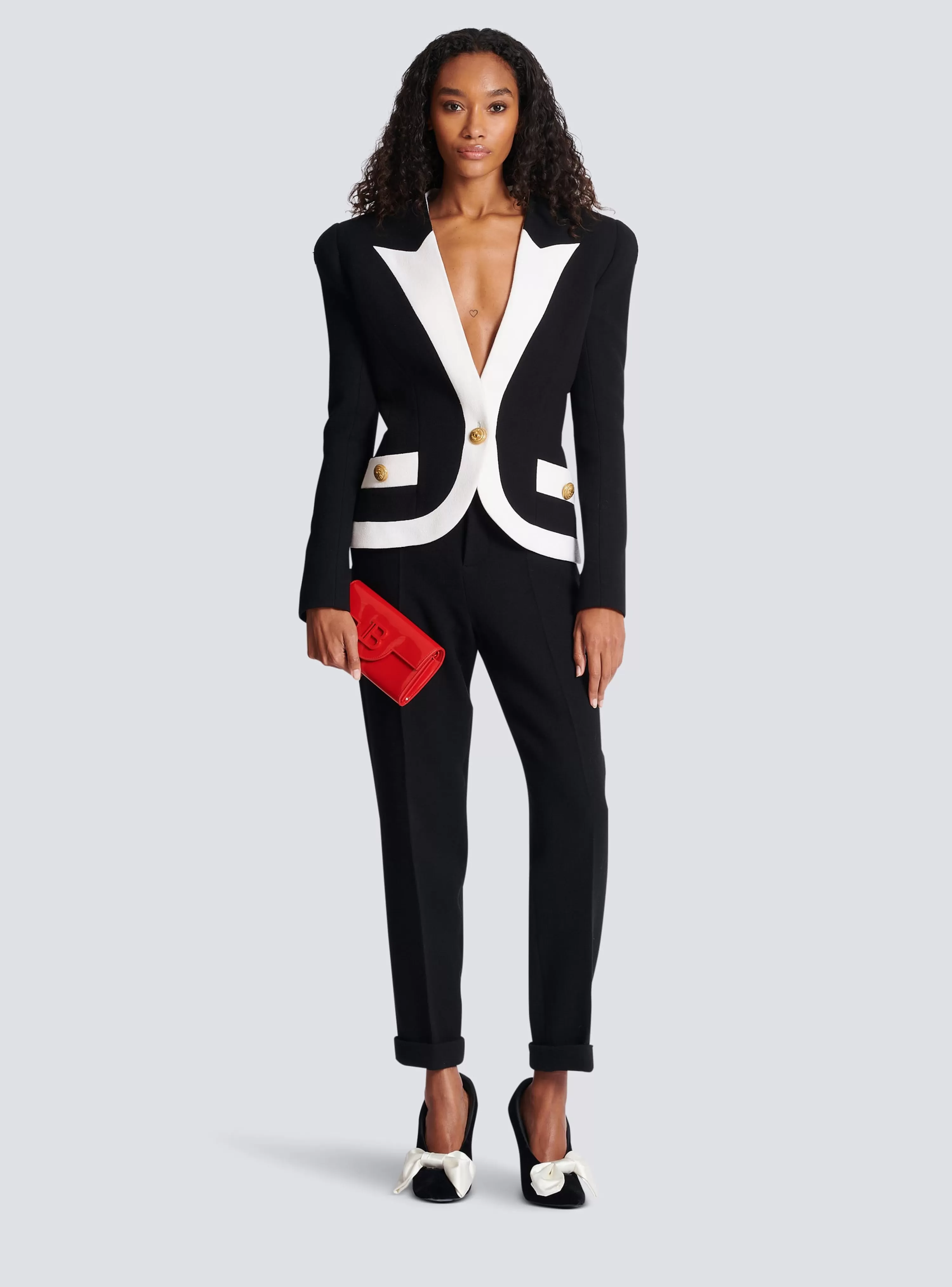 Women Balmain Two-tone Crepe Jacket