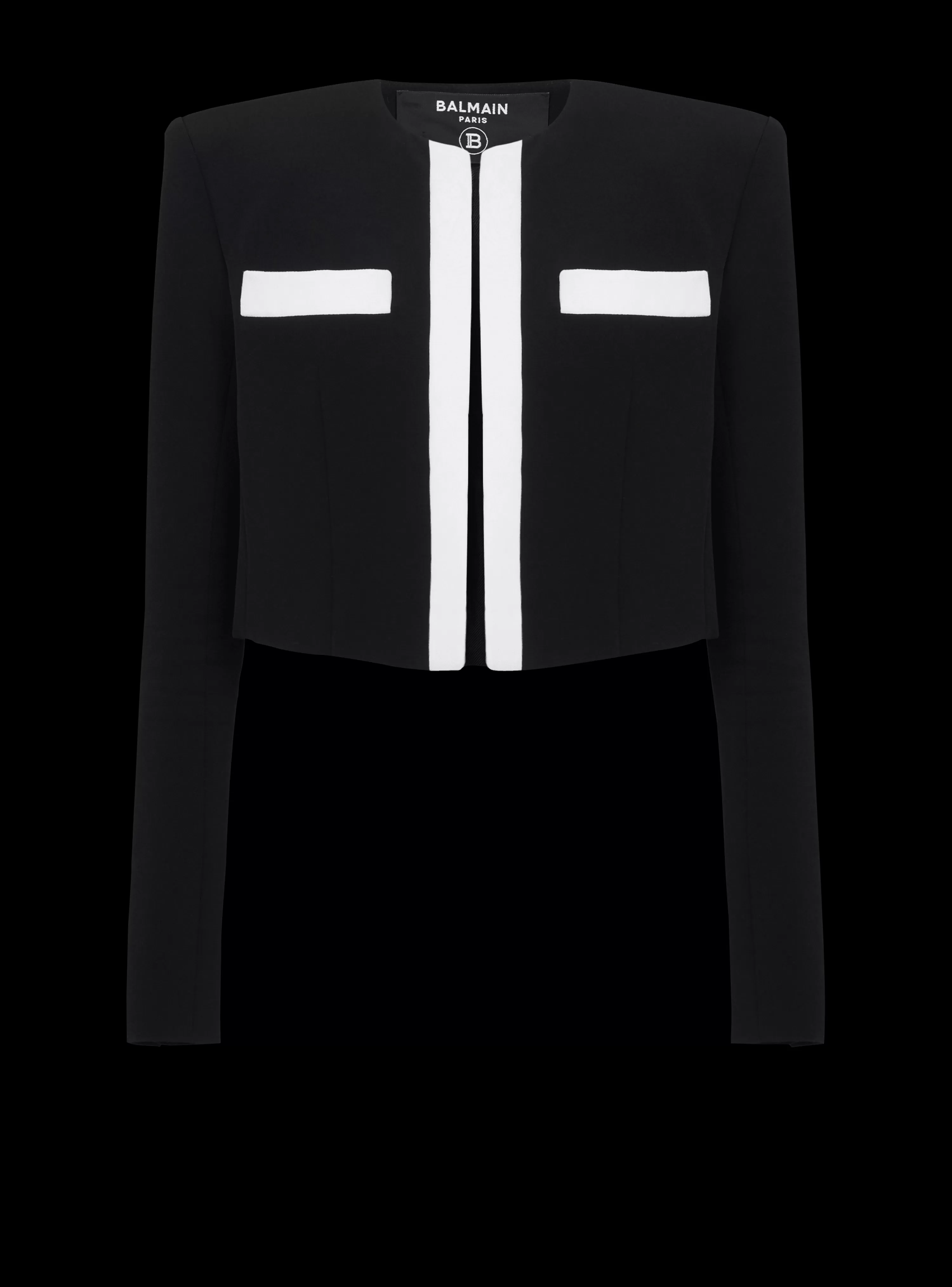 Women Balmain Two-tone Crepe Spencer Jacket