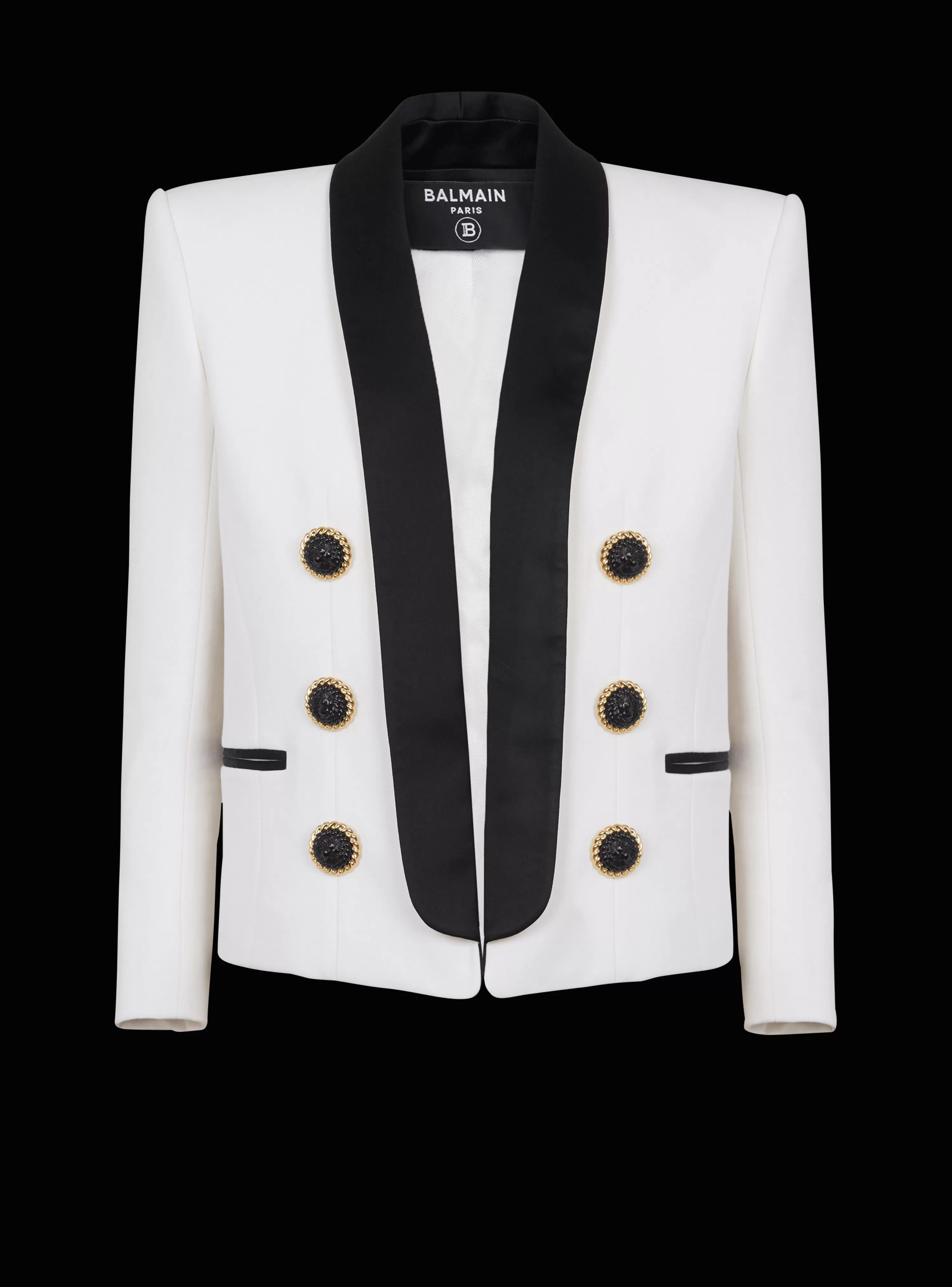 Women Balmain Two-tone Edge-to-edge Jacket With 6 Buttons