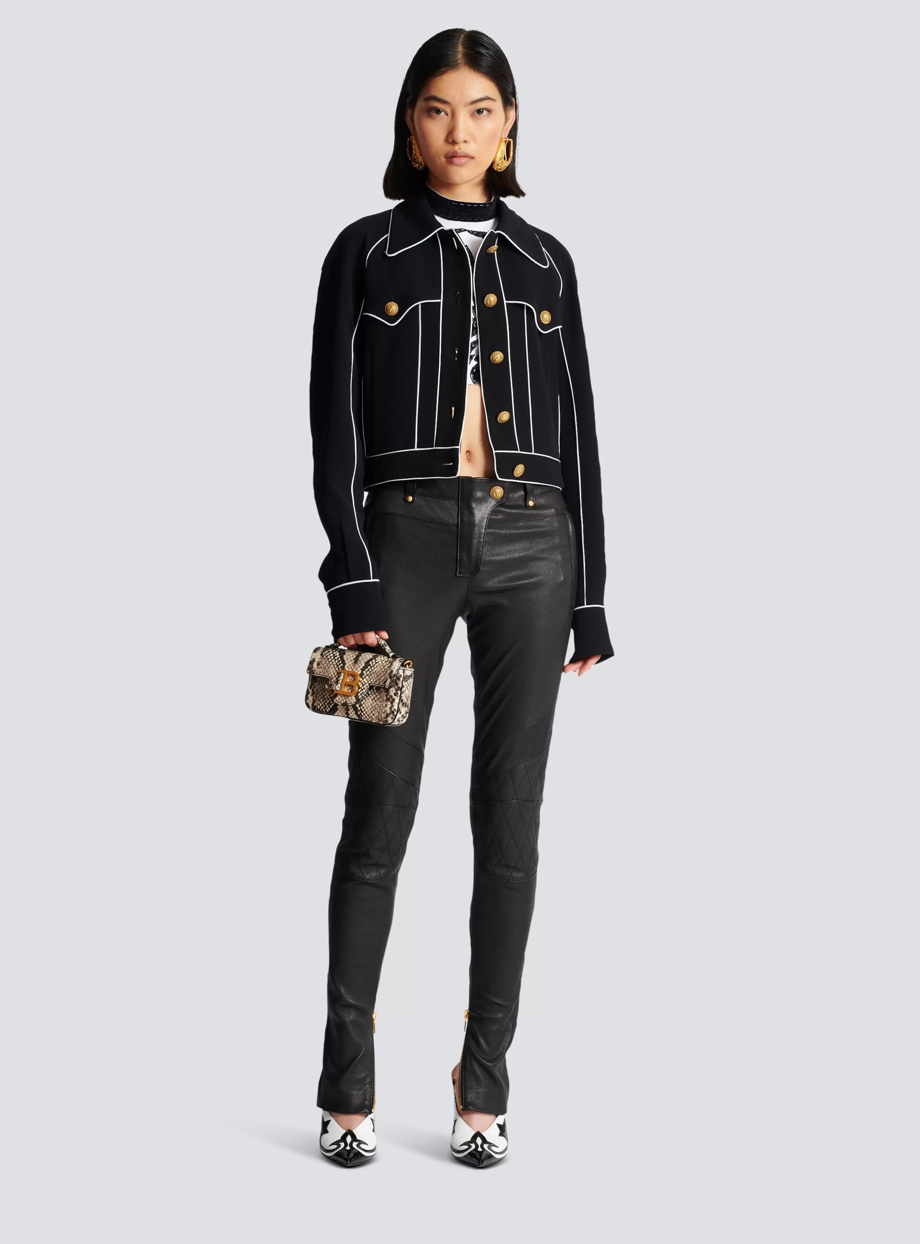 Women Balmain Western Crepe Jacket