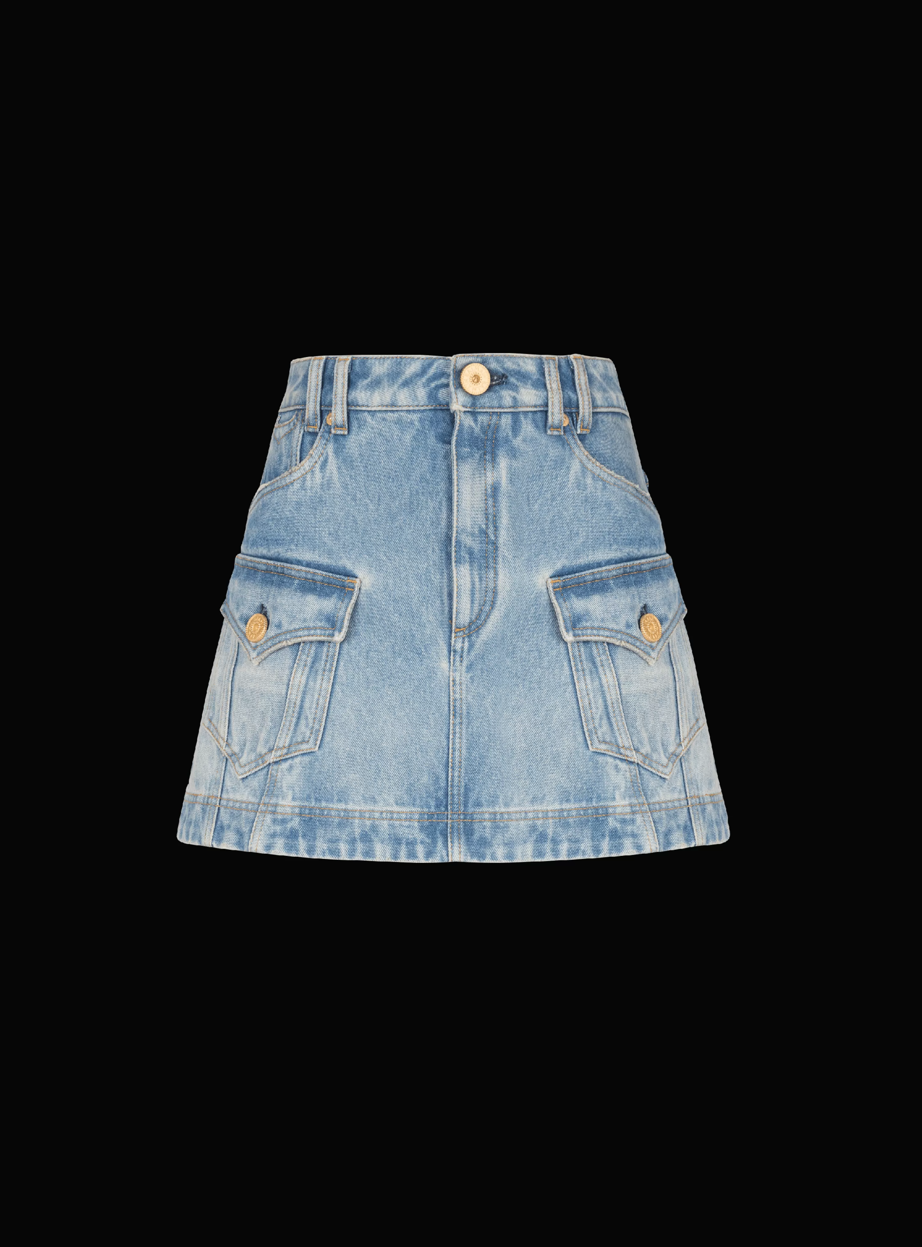 Women Balmain Western Denim A-line Skirt