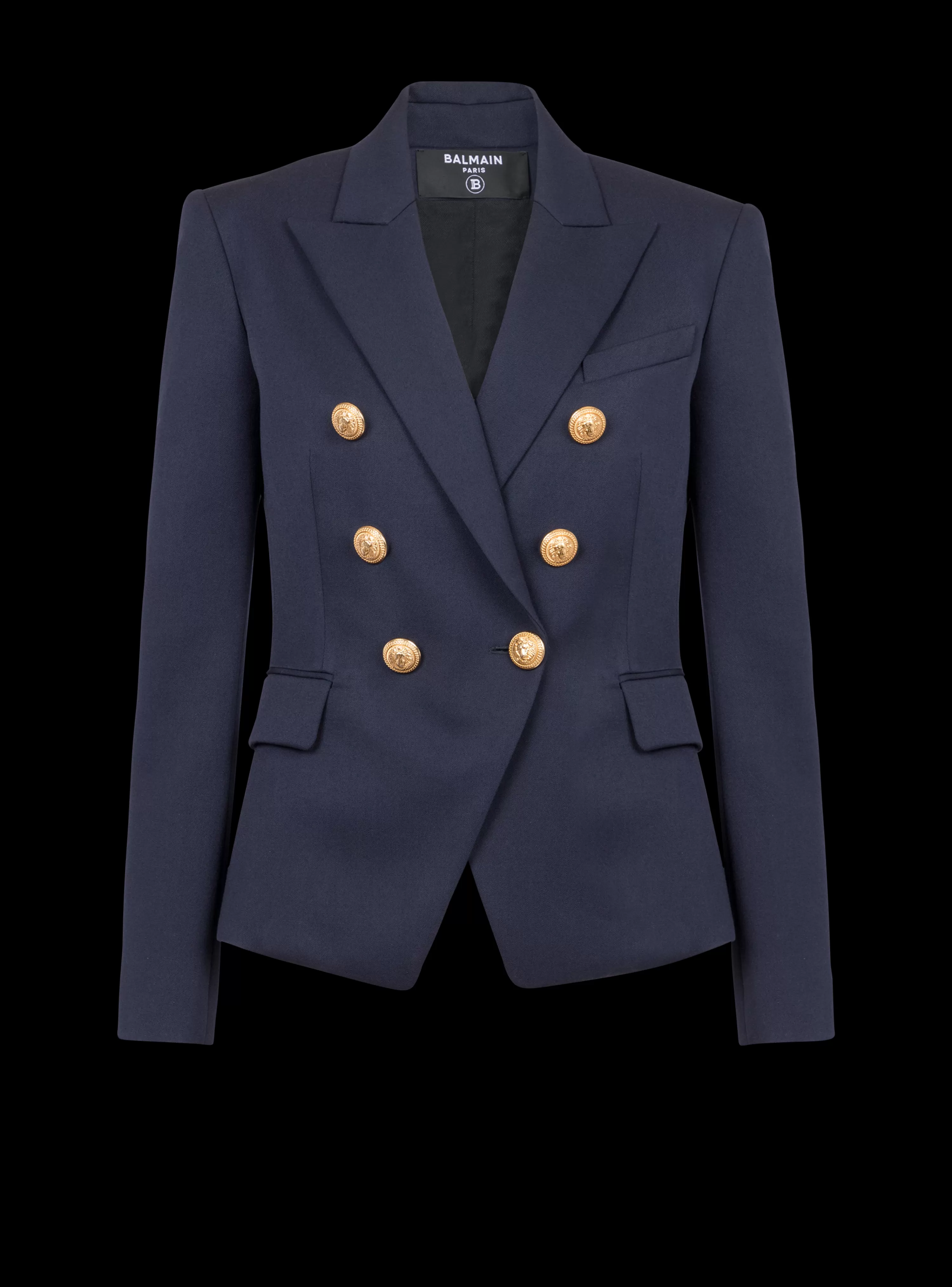 Women Balmain Wool Double-breasted Jacket