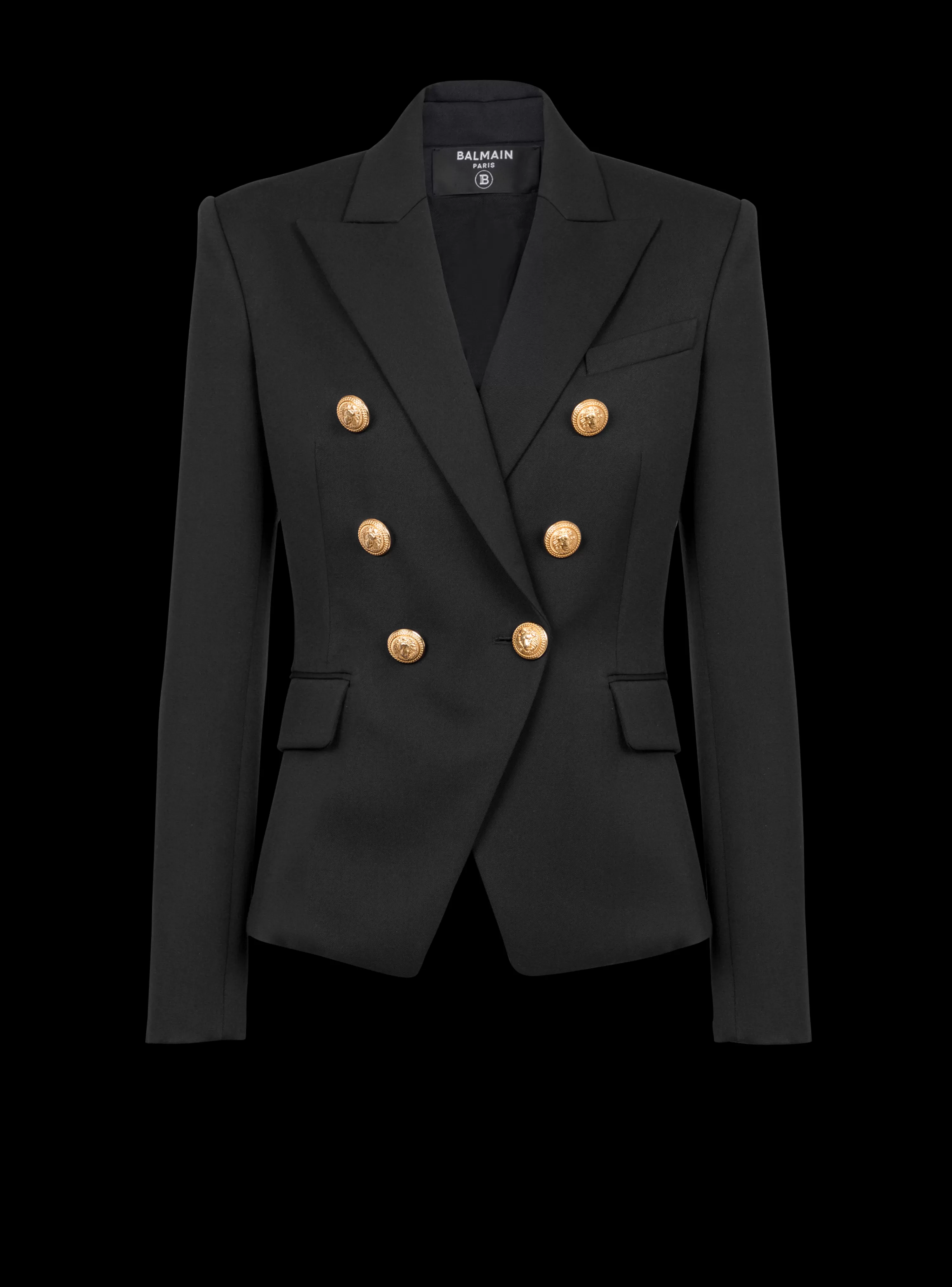 Women Balmain Wool Double-breasted Jacket